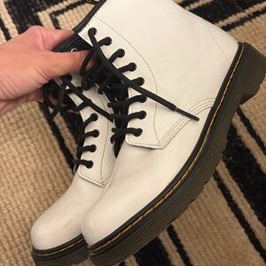 Dr. Martens Kids White Patent Boots